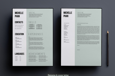 1 page resume template ( minimal design )