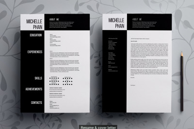 Resume template ( black and white theme )