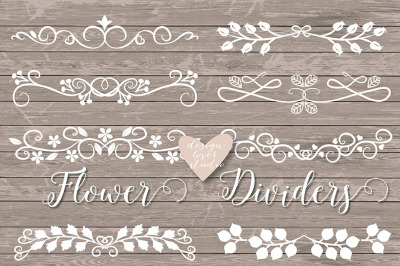 Premium VECTOR Hand draw dividers, wedding Elements, wedding cliparts, rustic, flower, shabby chic, text divider