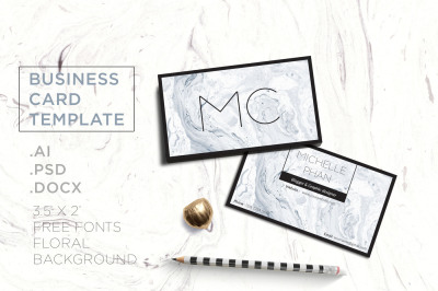Marble business card template