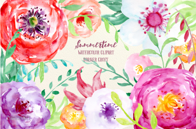 Watercolor Clipart Summertime