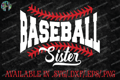 Baseball Sister - SVG, DXF, EPS Cut File