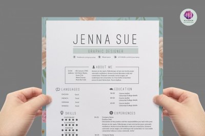 Vintage resume template , cover letter template , references template