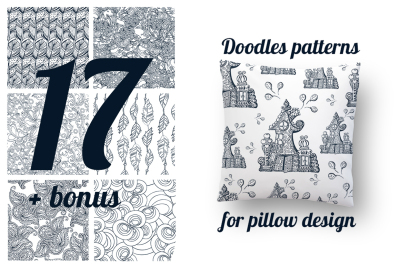 17 Doodle patterns for pillow design