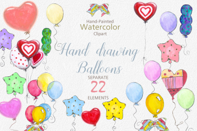 Watercolor Balloon Clipart