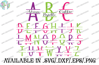 Split Letters - SVG, DXF, EPS Cut Files