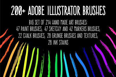 Illustrator Art Brushes Set 200+