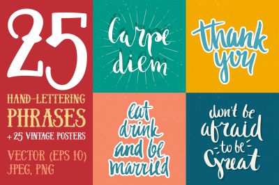 25 Hand Lettering Phrases & Posters