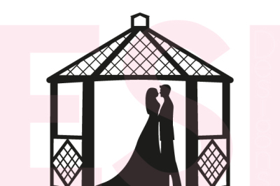 Bride and Groom - Gazebo - SVG, DXF, EPS - Cutting Files.