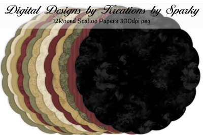 Black Sand Scallop Digital Papers