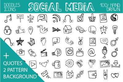 Social media doodle icons