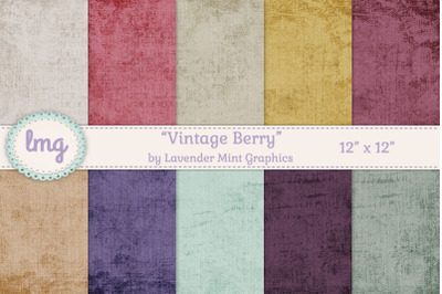 Vintage Berry Digital Paper Backgrounds