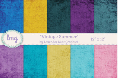 Vintage Summer Digital Paper Backgrounds