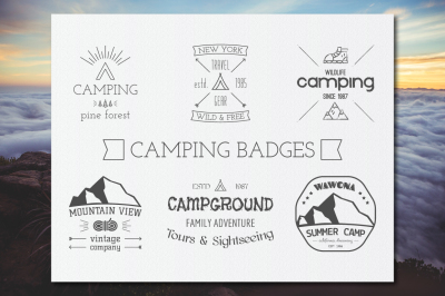 Outdoor Camping Badges and Logos