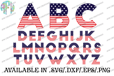USA Patriotic Letters - SVG, DXF, EPS Cut Files