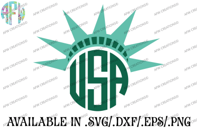 Statue of Liberty Monogram - SVG, DXF, EPS Cut File