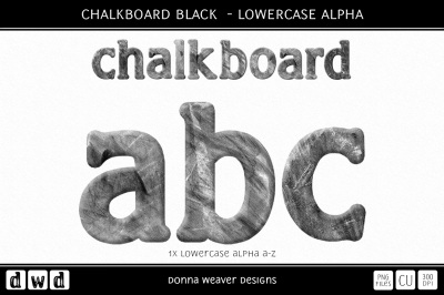 CHALKBOARD BLACK - Lowercase Alpha
