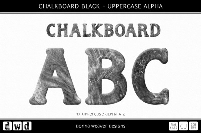 CHALKBOARD BLACK - Uppercase Alpha
