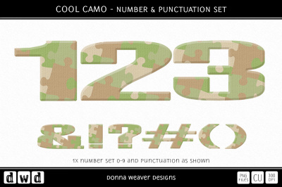 COOL CAMO - Number & Punctuation Set