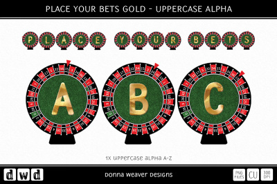 PLACE YOUR BETS GOLD - Uppercase Alpha