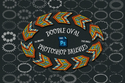 96 Doodle Oval Photoshop Brushes