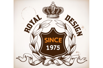 Royal design, Heraldic details, crown and shield