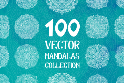 100 Vector Mandalas Round Ornaments