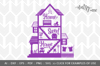 Home Sweet Home - SVG, PNG & VECTOR Cut File
