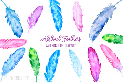Watercolor Abstract Feathers