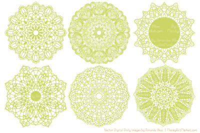 Anna Lace Round Doilies in Bamboo