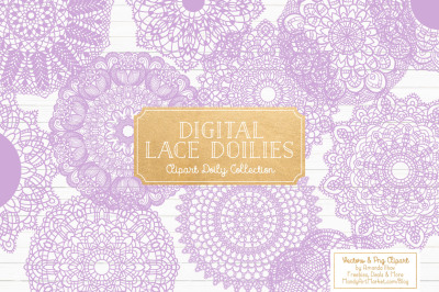 Lavender Vector Lace Doilies