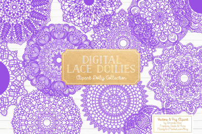Purple Vector Lace Doilies