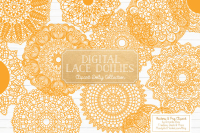 Anna Lace Round Doilies in Sunshine