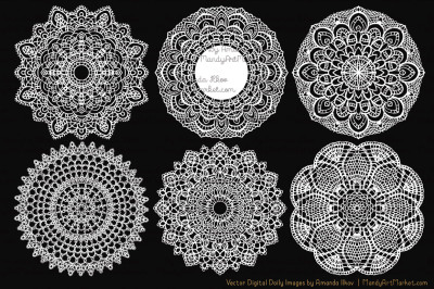 Anna Lace Round Doilies in White