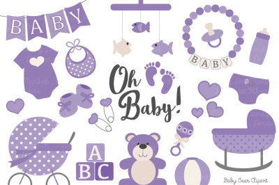 Purple Vector Baby Items