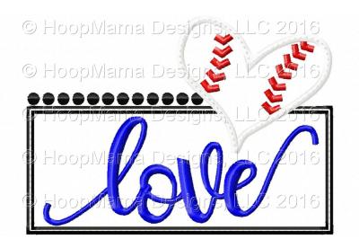Love Baseball Heart