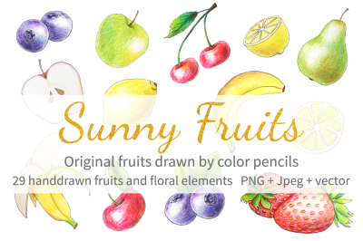 Sunny Fruits Hand Drawn Collection