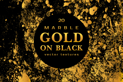 MARBLE GOLD ON BLACK Vector Textures
