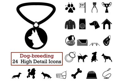 Set of 24 Dog-breeding Icons