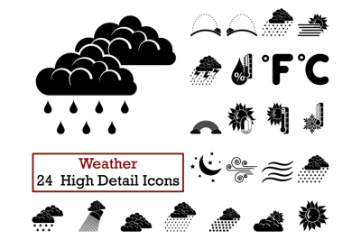 Set of 24 Weather Icons