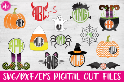 Halloween Monogram Bundle - SVG, DXF, EPS Cut Files