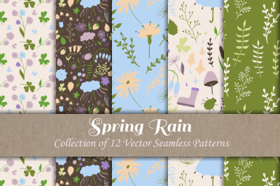 Vector Floral Seamless Patterns Set