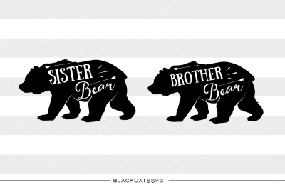 Bear family sister bear and brother bear - SVG file