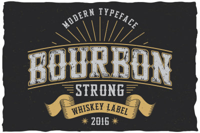 Bourbon Strong label font