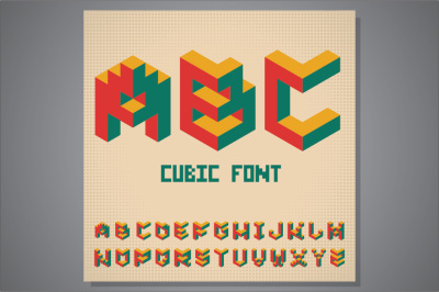 Cubic isometric font