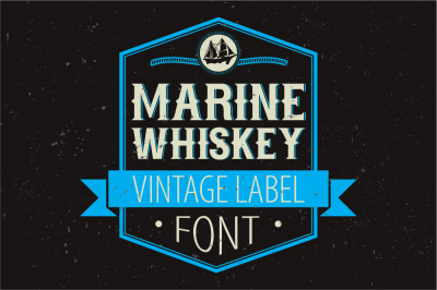Marine Whiskey label font
