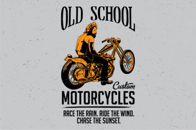 Old school custom motorcycles
