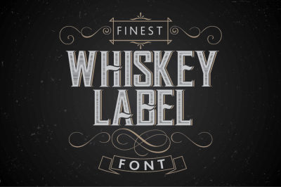 Vintage label whiskey style font