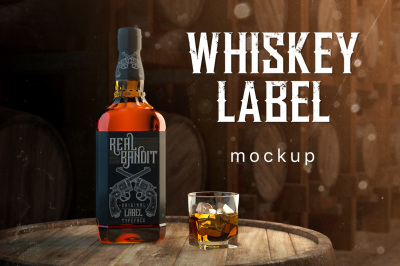 Whiskey Bottle Label Mockup
