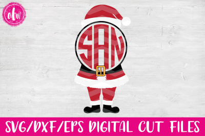 Monogram Santa - SVG, DXF, EPS Cut File